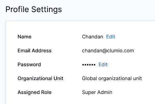 Profile settings